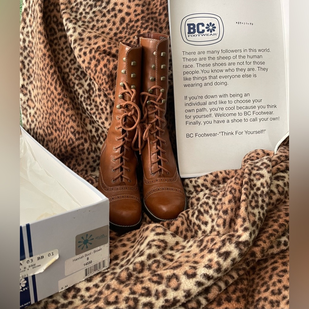 BC Footwear, Hanna Boots 8M Brown Lace-up from dELIA’s with Box, Worn Only Once
